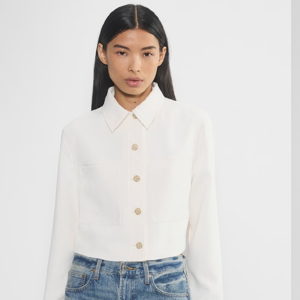 Aritzia Wilfred Cream Button-Up Blazer